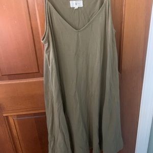 Easy olive green swing tank dress